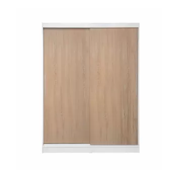 Dulap RODOS 01, usi glisante, corp alb + usi sonoma, 150x60x200 cm 1391 imagine
