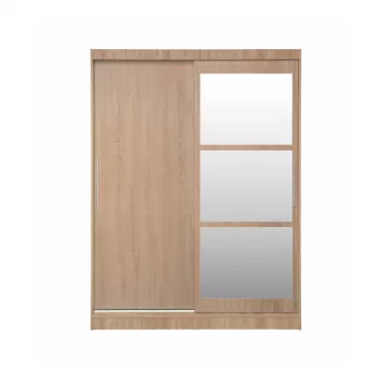 Dulap RODOS 02, cu usi glisante si oglinda, sonoma, 150x60x200 cm 3b1f imagine