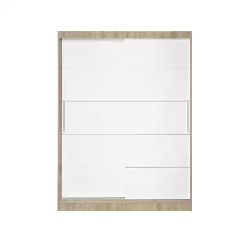 Dulap RODOS 03, usi glisante, corp somona + usi alb, 150x60x200 cm 5582 imagine