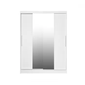 Dulap RODOS 04, usi glisante si oglinda, alb, 150x60x200 cm cc16 imagine