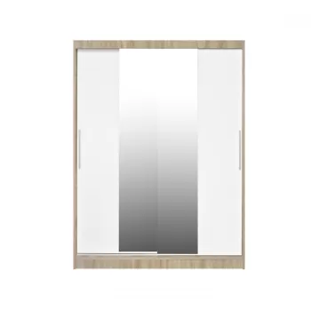 Dulap RODOS 04, usi glisante si oglinda, corp somona + usi alb, 150x60x200 cm 72e8 imagine