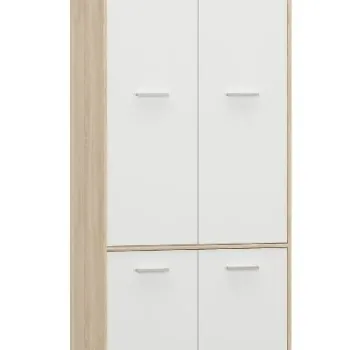 Dulap TIPS, 4 usi, stejar sonoma + alb, 83,4x55,3x195,5 cm d5eb imagine