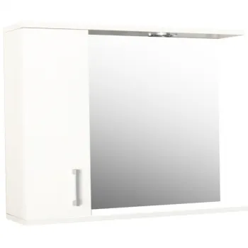 Kit oglinda cu iluminare LED si dulap, PROMO, alb, 70x60 cm fad5 imagine