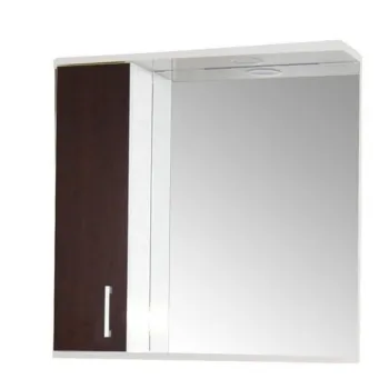 Kit oglinda cu iluminare LED si dulap, PROMO, wenge, 60x60 cm 0749 imagine