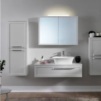 Dulap baie alb suspendat 132 cm cu 2 usi KolpaSan Blanche cbc6 imagine