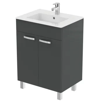 Dulap baie cu picioare Ideal Standard Tempo pentru lavoar, 60 cm, gri lucios 84ea imagine