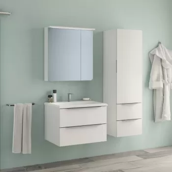 Dulap baie suspendat 45 cm, cu 2 sertare si o usa, alb mat, Kolpasan Tara ad22 imagine