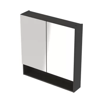 Dulap baie suspendat 60 cm cu oglinda si 2 usi gri inchis mat Geberit Selnova Square ad36 imagine