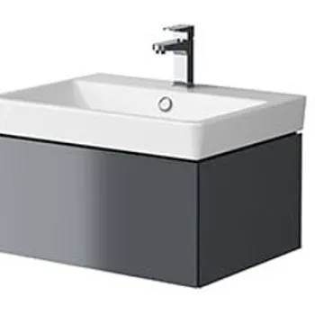 Dulap baie suspendat, 60 cm, pentru lavoar incastrabil, antracit, Cersanit Splendour 063a imagine