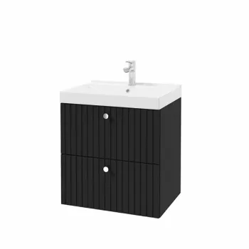 Dulap baie suspendat 60 cm pentru lavoar, negru mat, Defra Fuego f5c7 imagine