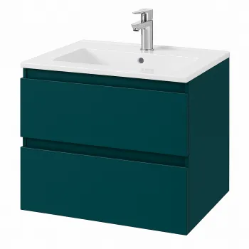 Dulap baie suspendat 60 cm, verde inchis mat, pentru lavoar, Defra Como f8e7 imagine