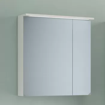 Dulap baie suspendat 70 cm cu oglinda si 2 usi, iluminare LED, alb mat, KolpaSan Tara 257b imagine