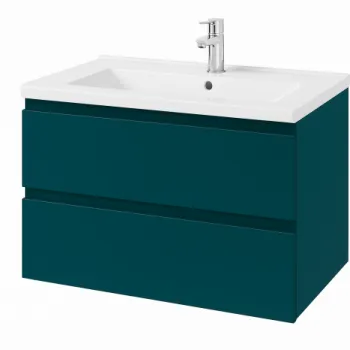 Dulap baie suspendat 80 cm, verde inchis mat, pentru lavoar, Defra Como 72a6 imagine