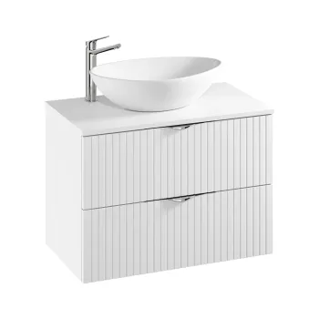 Dulap baie suspendat 80 pentru lavoar, alb mat, Cersanit Tirso 8075 imagine
