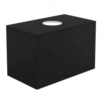 Dulap baie suspendat 80x52x47 cm pentru lavoar, negru mat, MDF, Deante Prizma c171 imagine