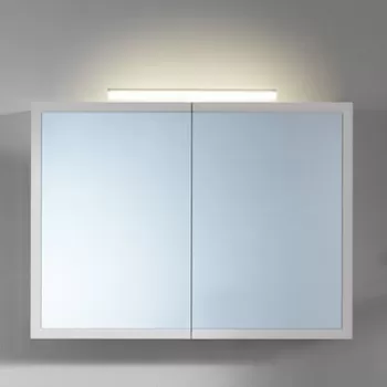 Dulap baie suspendat 95 cm cu oglinda si 2 usi, iluminare LED, alb, KolpaSan Blanche d0ef imagine