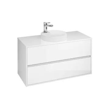 Dulap baie suspendat Cersanit Crea 100 cm pentru lavoar pe blat, alb e7cb imagine