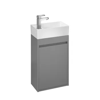 Dulap baie suspendat Cersanit Crea pentru lavoar, 40 cm, gri, montat 230d imagine