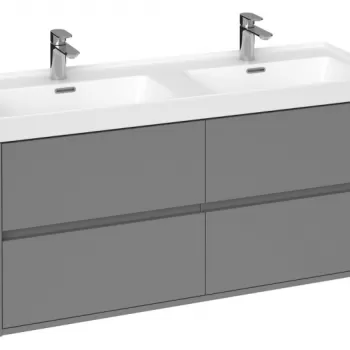 Dulap baie suspendat Cersanit Crea pentru lavoar incastrabil, 120 cm, gri, montat eb6b imagine