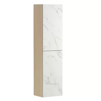 Dulap baie suspendat Cersanit Inverto, 2 usi, 160 cm, stejar, montat e067 imagine