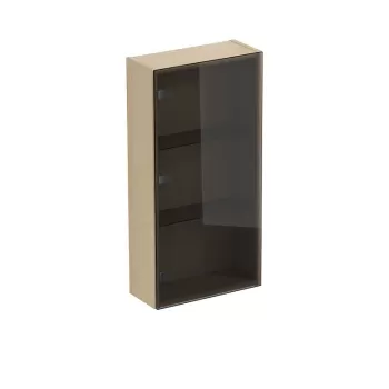 Dulap baie suspendat Cersanit Inverto, o usa sticla fumurie, 40 cm, stejar, montat 8240 imagine