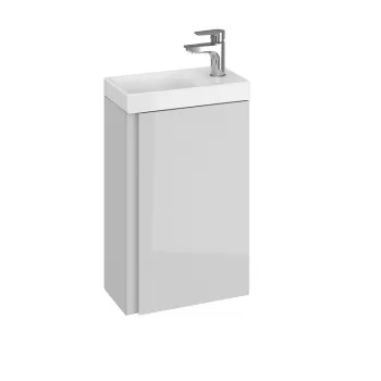 Dulap baie suspendat Cersanit Moduo 40 pentru lavoar, gri lucios, montat 492a imagine
