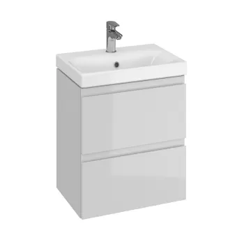 Dulap baie suspendat Cersanit Moduo Slim 50 pentru lavoar incastrabil, gri 492c imagine
