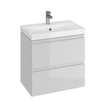 Dulap baie suspendat Cersanit Moduo Slim 60 pentru lavoar, gri, montat 41cd imagine