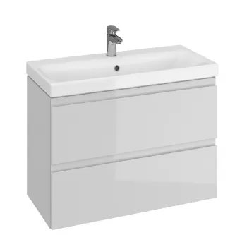 Dulap baie suspendat Cersanit Moduo Slim 80 pentru lavoar, gri, montat ce5a imagine