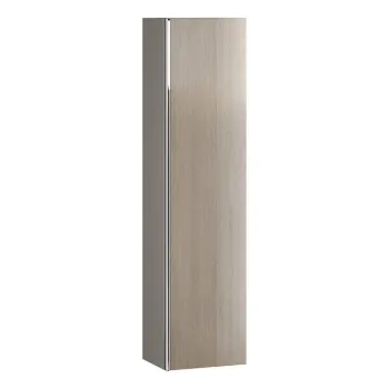 Dulap baie suspendat Cersanit Virgo, o usa, 160 cm, stejar maner crom, montat 48c4 imagine