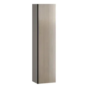 Dulap baie suspendat Cersanit Virgo, o usa, 160 cm, stejar maner negru, montat 02fb imagine