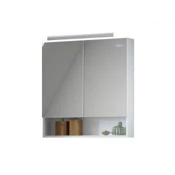 Dulap baie suspendat cu oglinda, 2 usi, culoare alb, 65 cm, KolpaSan Evelin d03b imagine