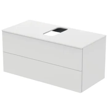 Dulap baie suspendat Ideal Standard Adapto pentru lavoar, 105 cm, alb lucios, blat cu decupaj 0cd3 imagine