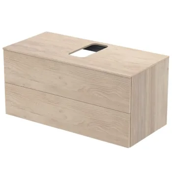 Dulap baie suspendat Ideal Standard Adapto pentru lavoar, 105 cm, maro deschis, blat cu decupaj 6f85 imagine