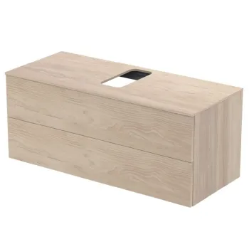 Dulap baie suspendat Ideal Standard Adapto pentru lavoar, 120 cm, maro deschis, blat cu decupaj 5aa8 imagine