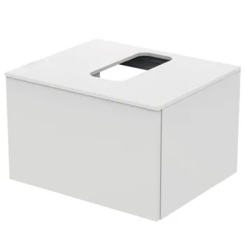 Dulap baie suspendat Ideal Standard Adapto pentru lavoar, 60 cm, alb lucios, blat cu decupaj 25a7 imagine