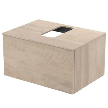 Dulap baie suspendat Ideal Standard Adapto pentru lavoar, 70 cm, maro deschis, blat cu decupaj d371 imagine