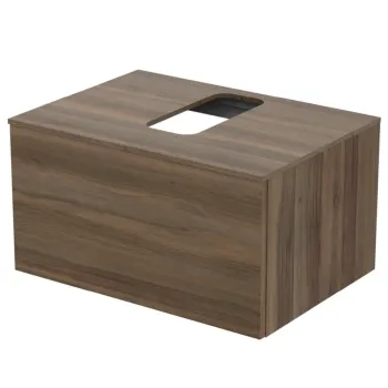 Dulap baie suspendat Ideal Standard Adapto pentru lavoar, 70 cm, maro inchis, blat cu decupaj 58ce imagine