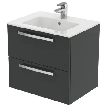 Dulap baie suspendat Ideal Standard Tempo pentru lavoar, 60 cm, gri lucios cb25 imagine
