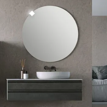 Dulap baie suspendat KolpaSan Alexis, 120 cm, pentru lavoar pe blat, gri inchis 3401 imagine