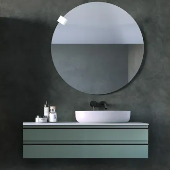 Dulap baie suspendat KolpaSan Alexis, 120 cm, pentru lavoar pe blat, verde mat e6b3 imagine