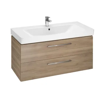Dulap baie suspendat pentru lavoar 100 cm, nuc, Cersanit Lara 7212 imagine