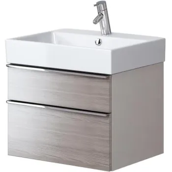 Dulap baie suspendat pentru lavoar 60 cm stejar Cersanit Metropolitan f62b imagine