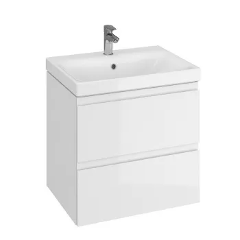 Dulap baie suspendat pentru lavoar, alb lucios, 60 cm, Cersanit Moduo, montat 9a4b imagine