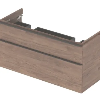 Dulap baza pentru lavoar dublu suspendat nuc 2 sertare 119 cm, Geberit Smyle Square 540a imagine