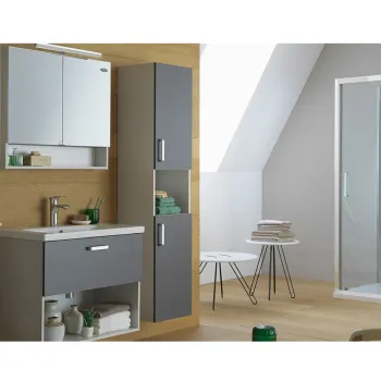 Dulap suspendat gri 65 cm cu oglinda si 2 usi KolpaSan Evelin fa10 imagine