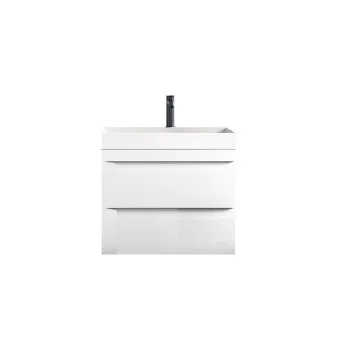 Set dulap baie cu doua sertare si lavoar inclus KolpaSan Naomi 50 cm, alb a6db imagine