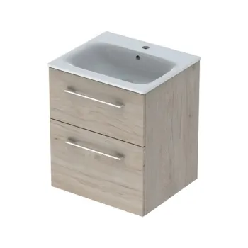 Set dulap baie cu lavoar incastrat Geberit Selnova Square, 55 cm, nuc deschis a593 imagine