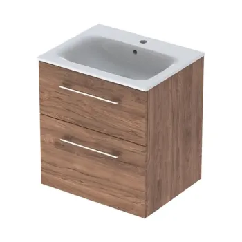 Set dulap baie cu lavoar incastrat Geberit Selnova Square, 60 cm, nuc inchis e862 imagine