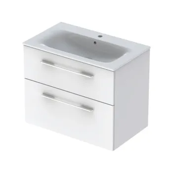 Set dulap baie cu lavoar incastrat Geberit Selnova Square, 80 cm, alb lucios 8610 imagine